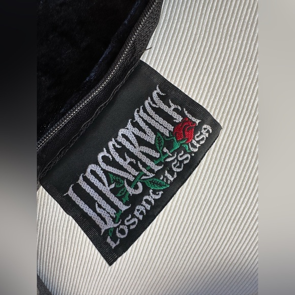 ~Sold~ Vtg Lip Service Black Velvet Renaissance Fairy Bell Lace Sleeves Small - Picture 11 of 12